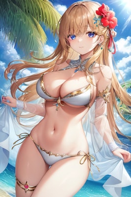 Shiny bikini girl