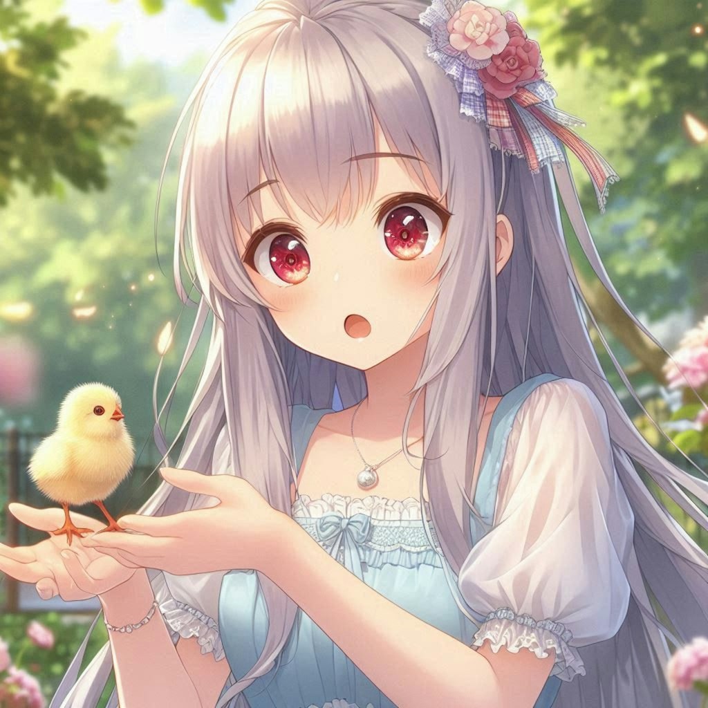 アイちゃんとひよこ