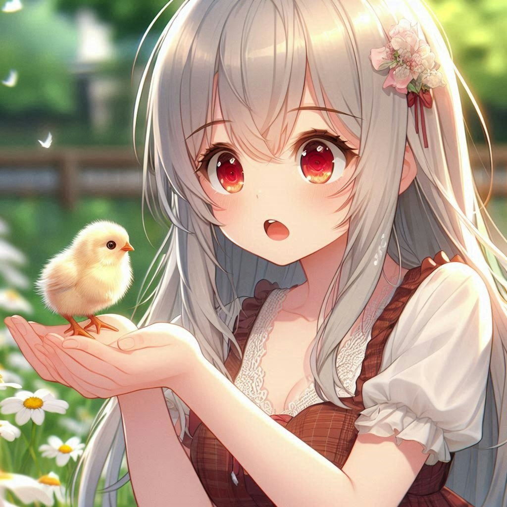 アイちゃんとひよこ