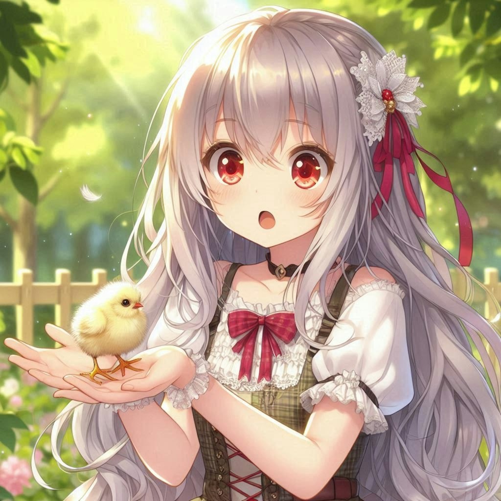 アイちゃんとひよこ