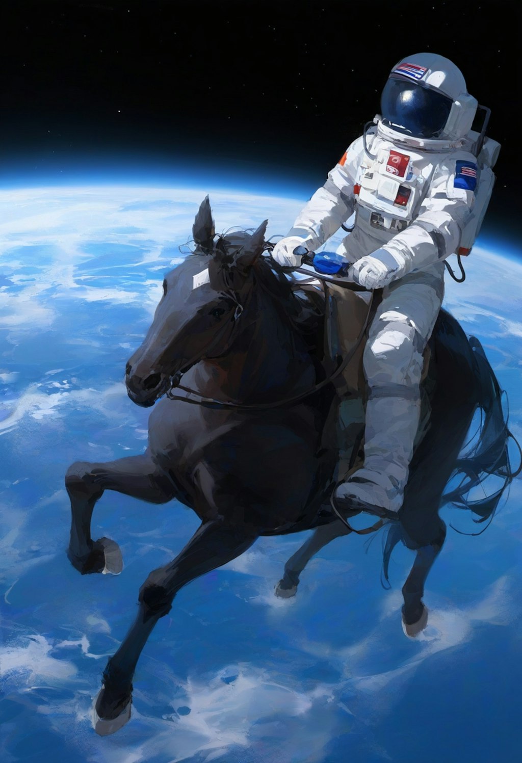 宇宙を旅する馬