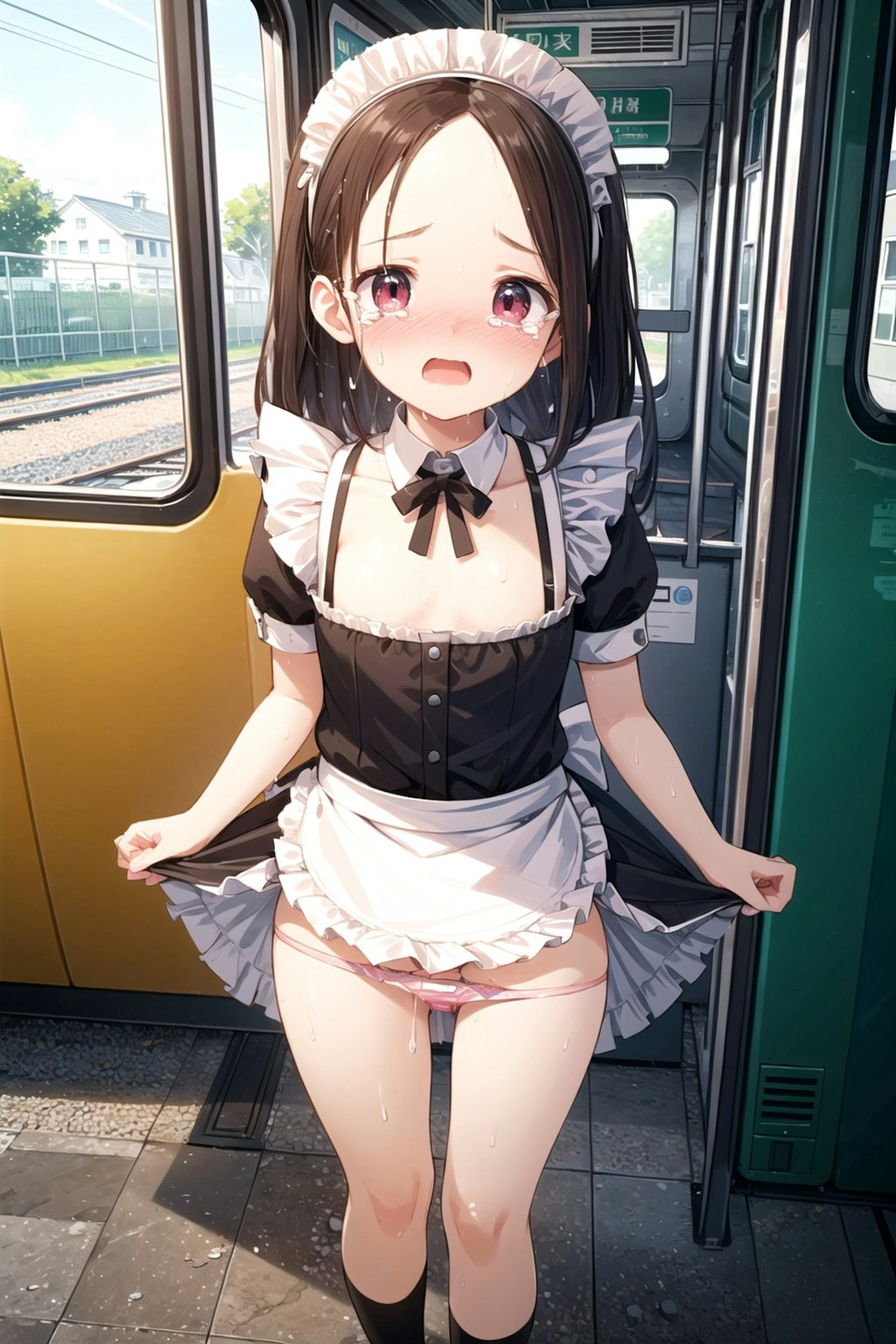 貧乳メイド電車内リモバイプレイ