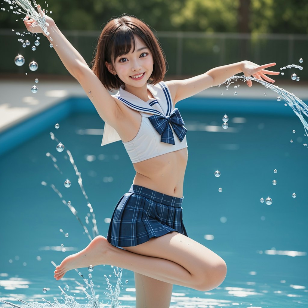 ミニスカセーラー水着のコトちゃん