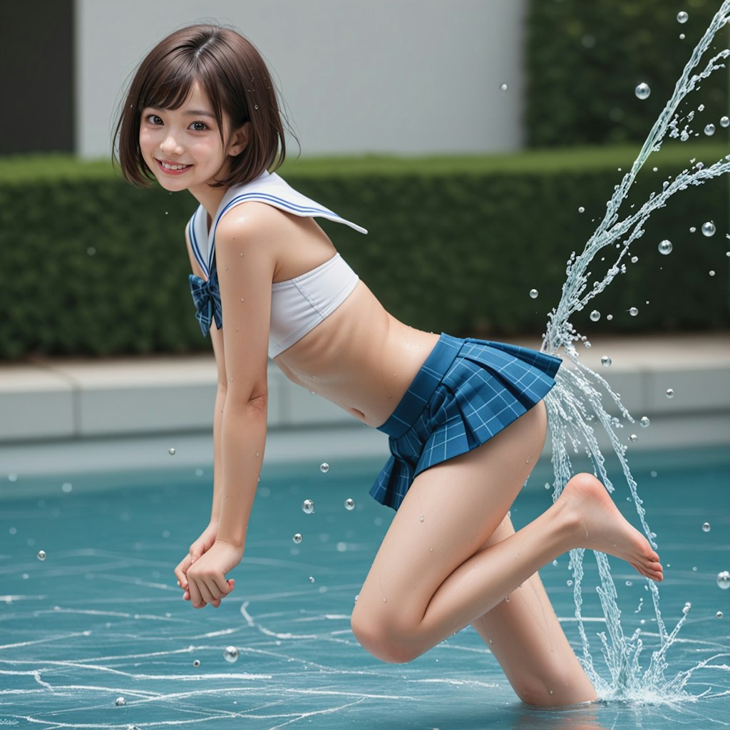 ミニスカセーラー水着のコトちゃん