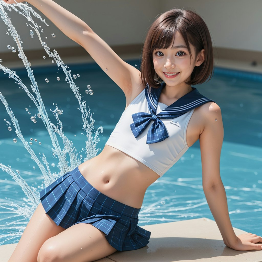 ミニスカセーラー水着のコトちゃん