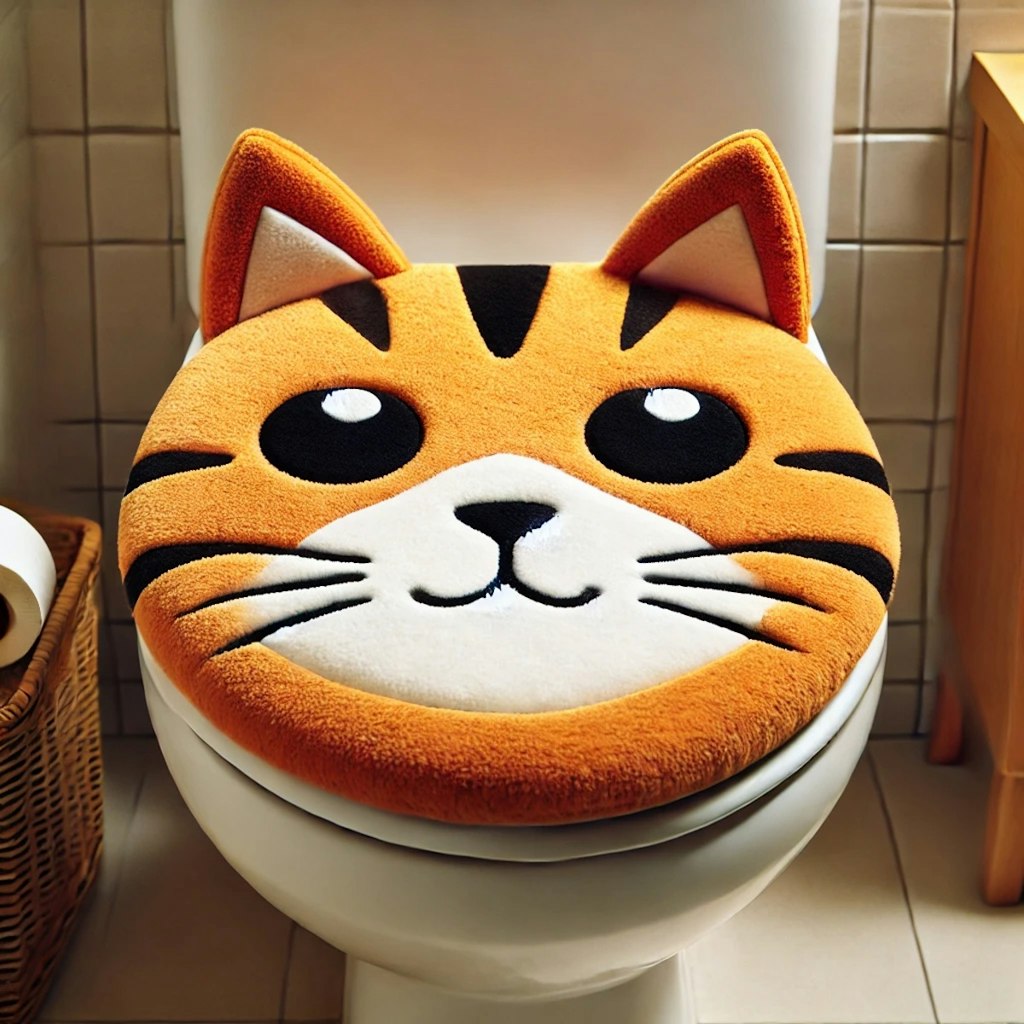 トラ猫のトイレふたカバー