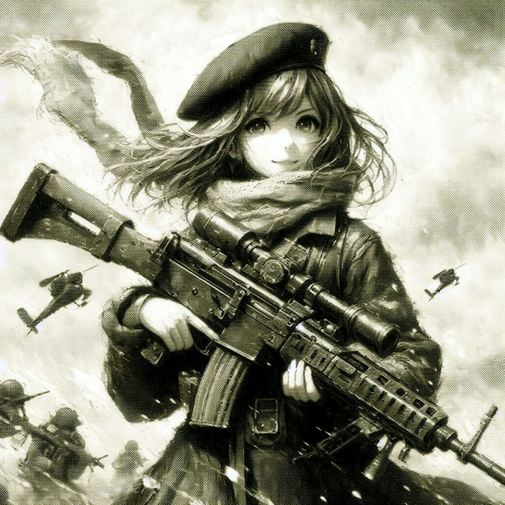 ベレー帽と機関銃 (機関銃と少女③)