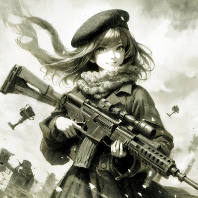 ベレー帽と機関銃 (機関銃と少女③)