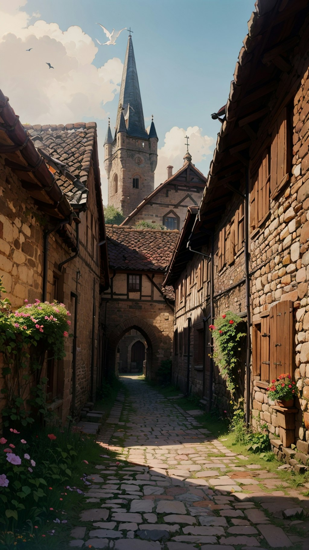 中世の街の路地