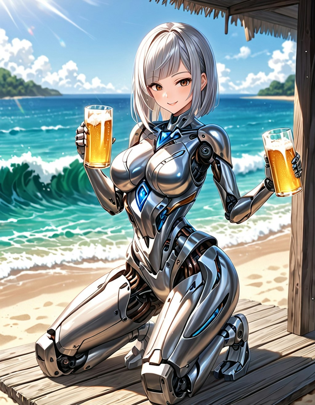 ビールポスター風メカ子