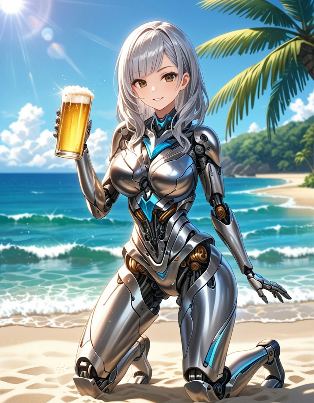 ビールポスター風メカ子