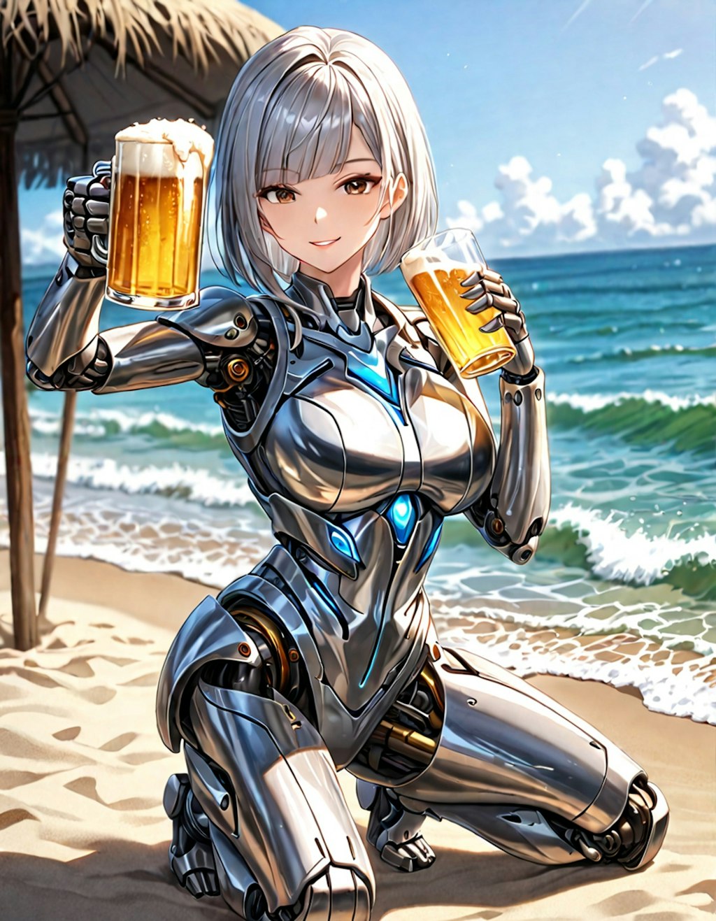 ビールポスター風メカ子