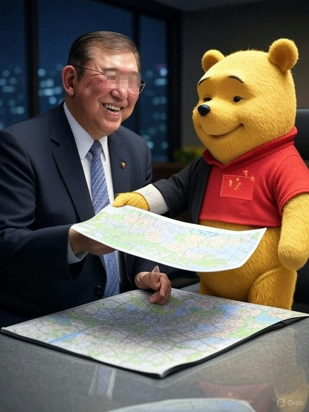 石●茂「プーさんには岩●毅を通して、住みやすい土地をプレゼントするね♪」