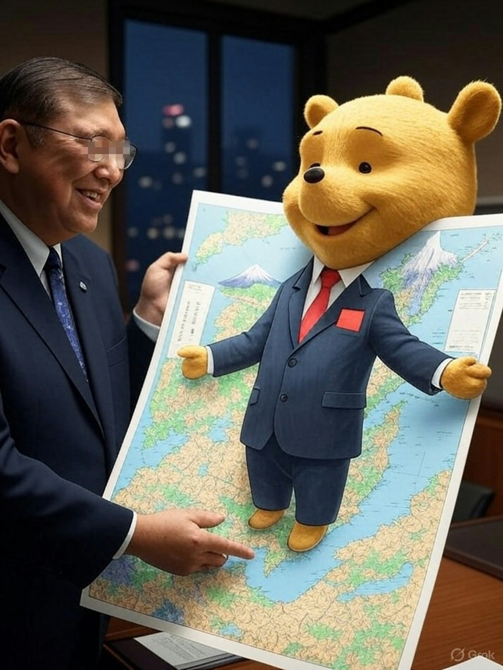 石●茂「プーさんには岩●毅を通して、住みやすい土地をプレゼントするね♪」
