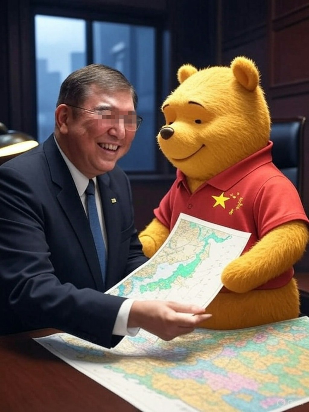 石●茂「プーさんには岩●毅を通して、住みやすい土地をプレゼントするね♪」