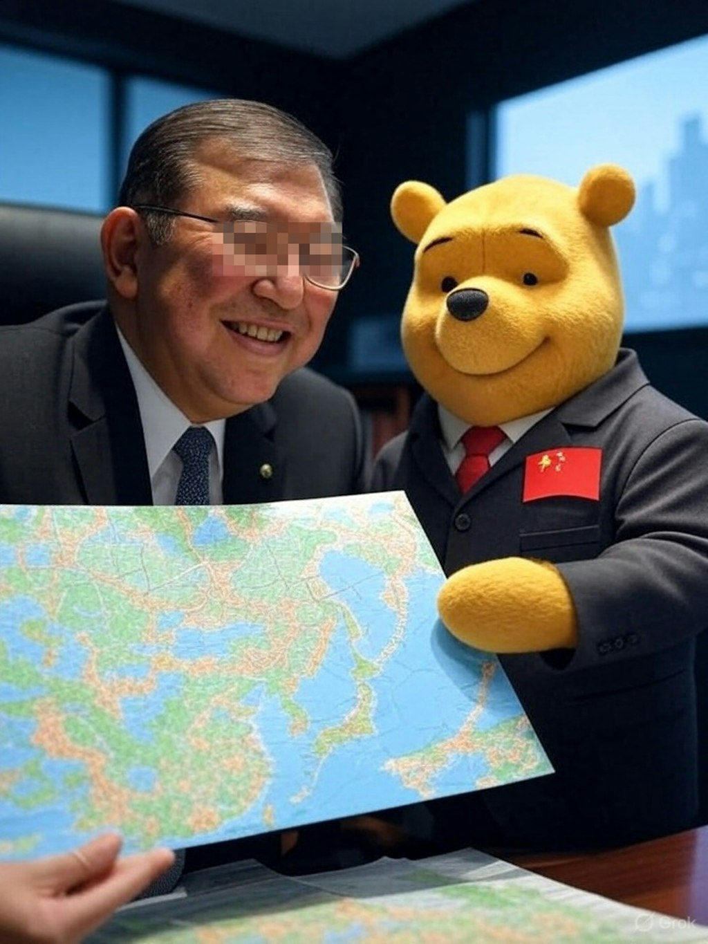石●茂「プーさんには岩●毅を通して、住みやすい土地をプレゼントするね♪」