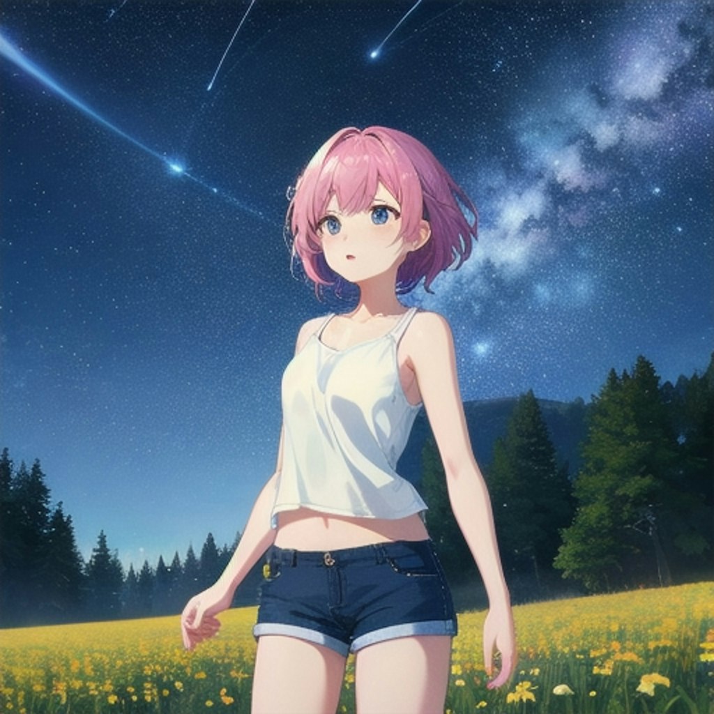 流星と少女🌠