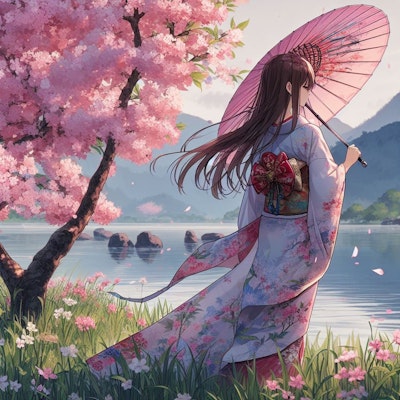 桜景色 ／ 天乃の着物展