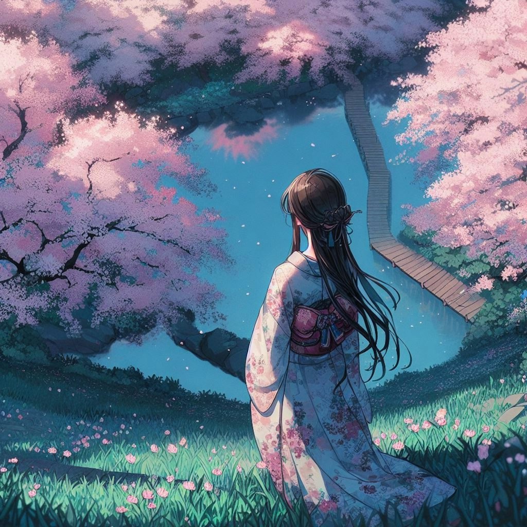 桜景色 ／ 天乃の着物展
