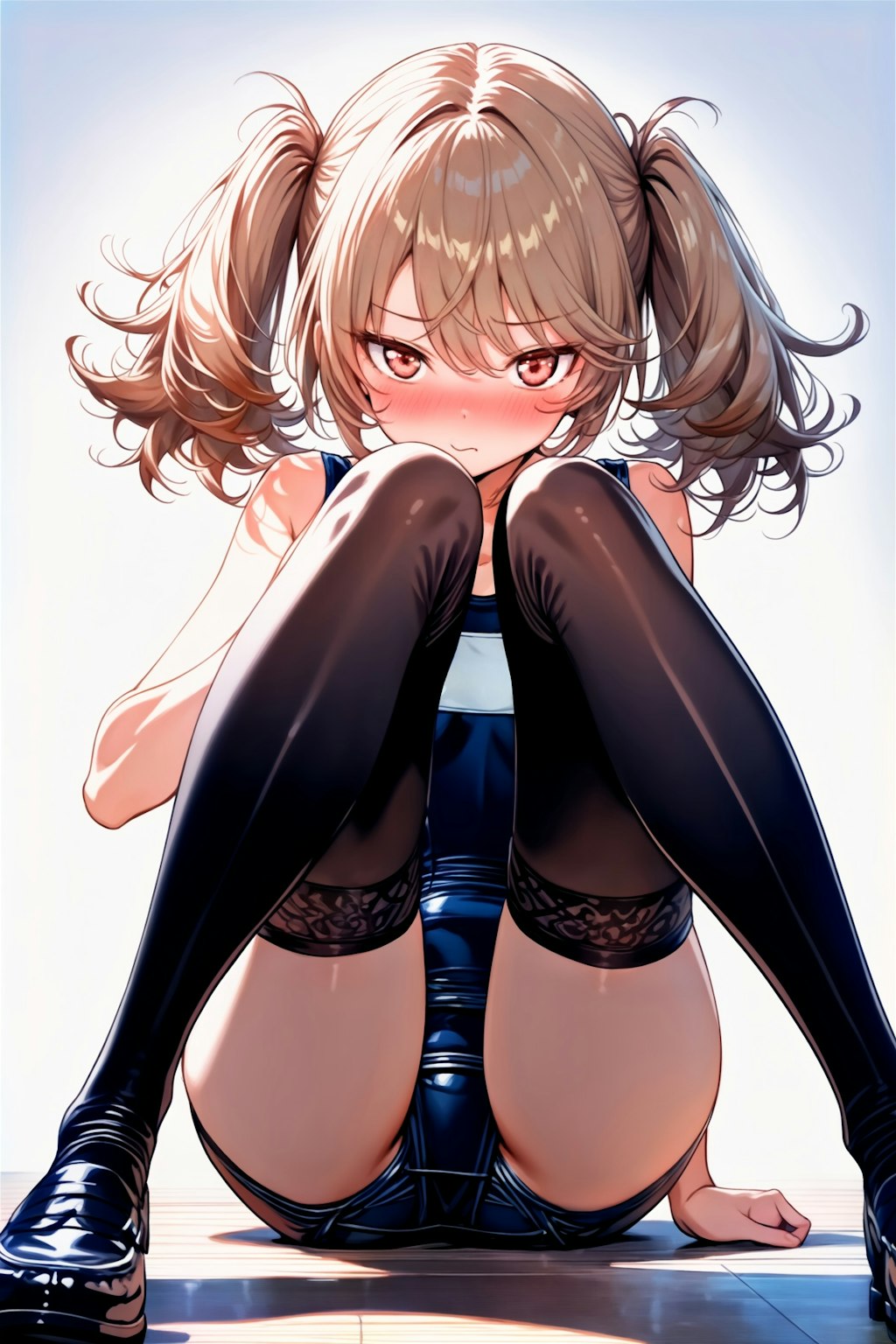 没:スク水ニーソ
