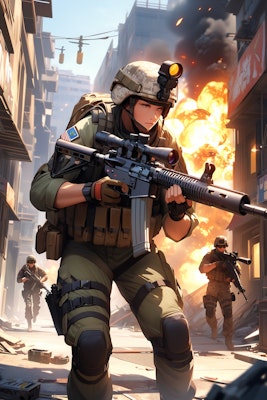 FPS Game US army(VEGAちちぷい生成ver)