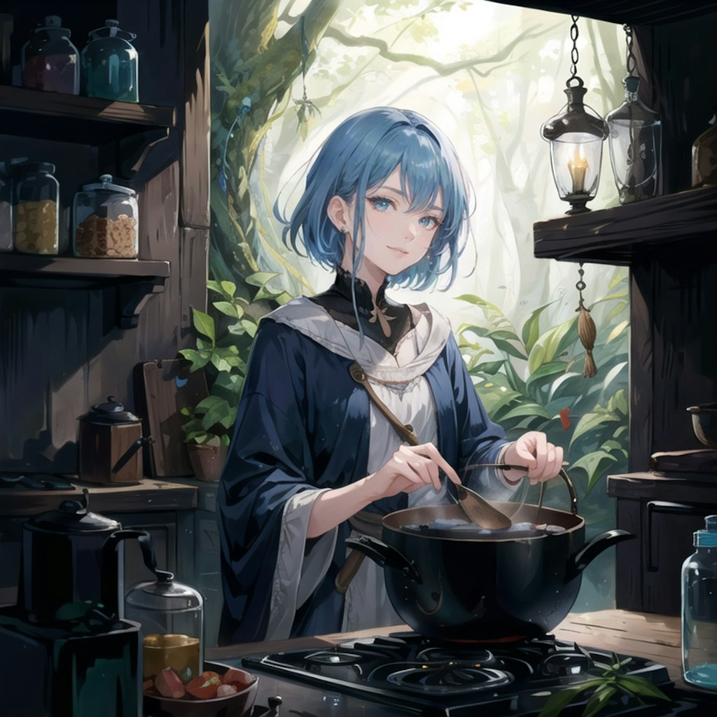 青髪の薬屋さん