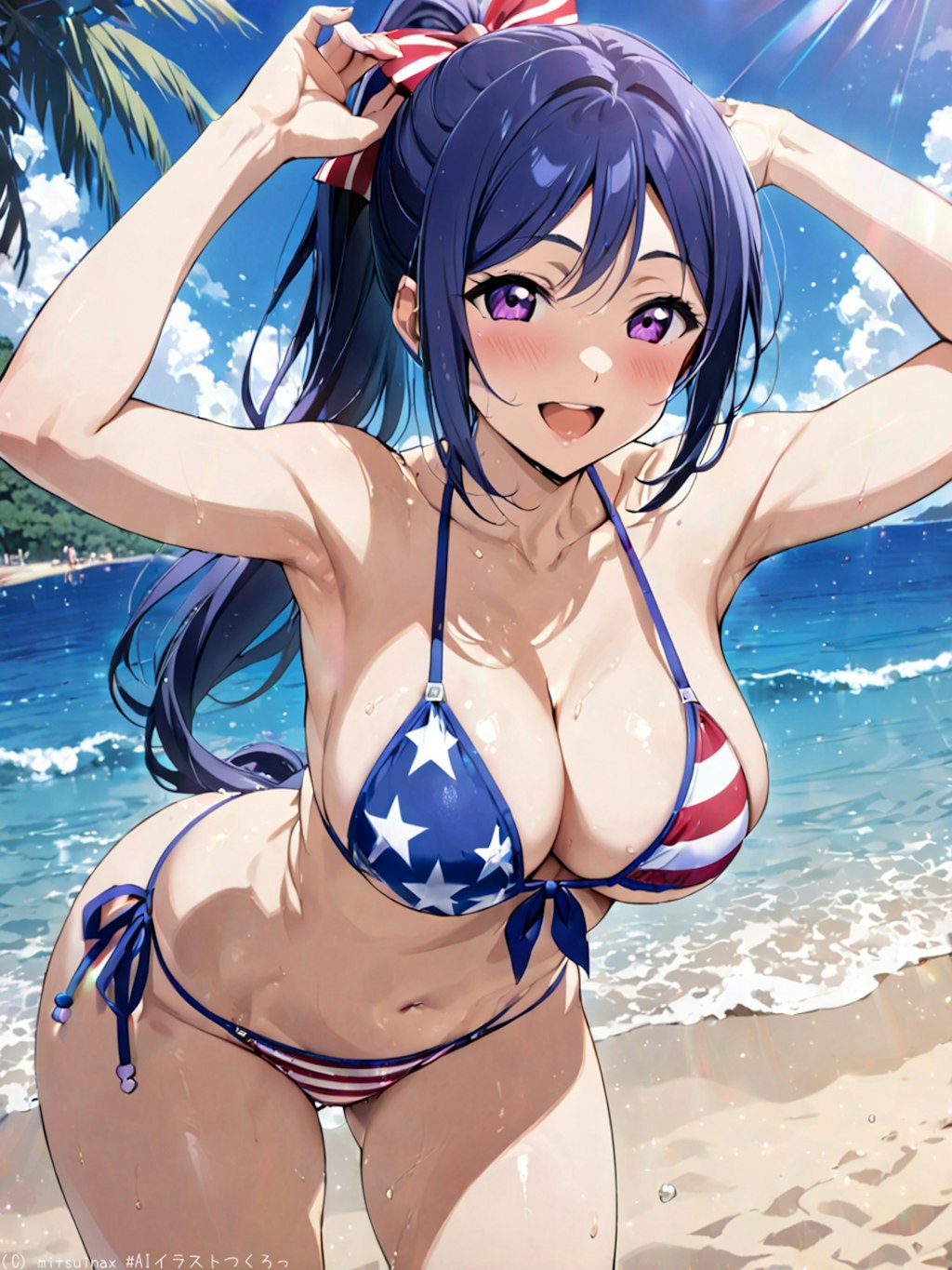 星条旗ビキニでハグゥ🇺🇸👙