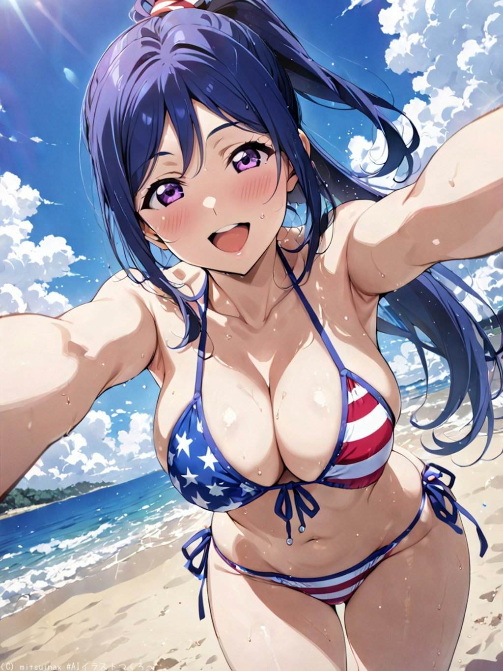 星条旗ビキニでハグゥ🇺🇸👙