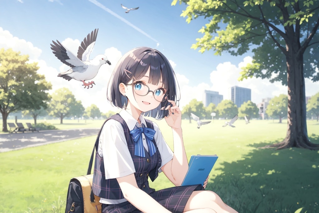 めがねちゃん👓と鳩🕊