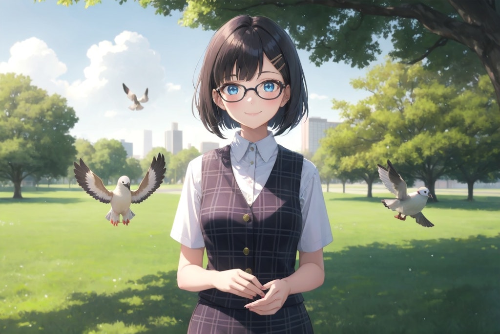 めがねちゃん👓と鳩🕊