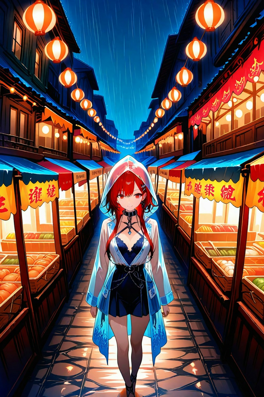 雨のナイトマーケット