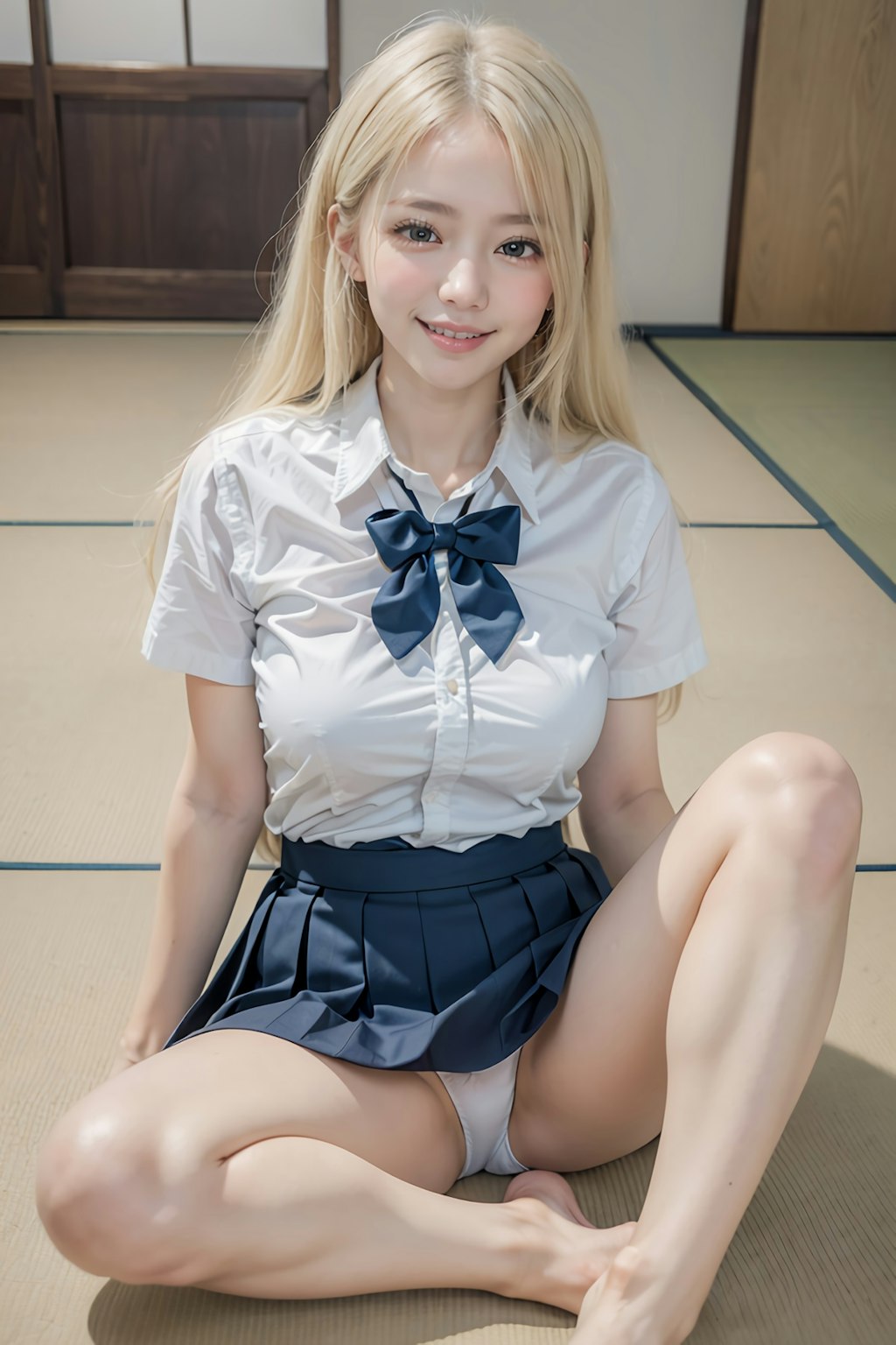 和室制服女子パンチラ