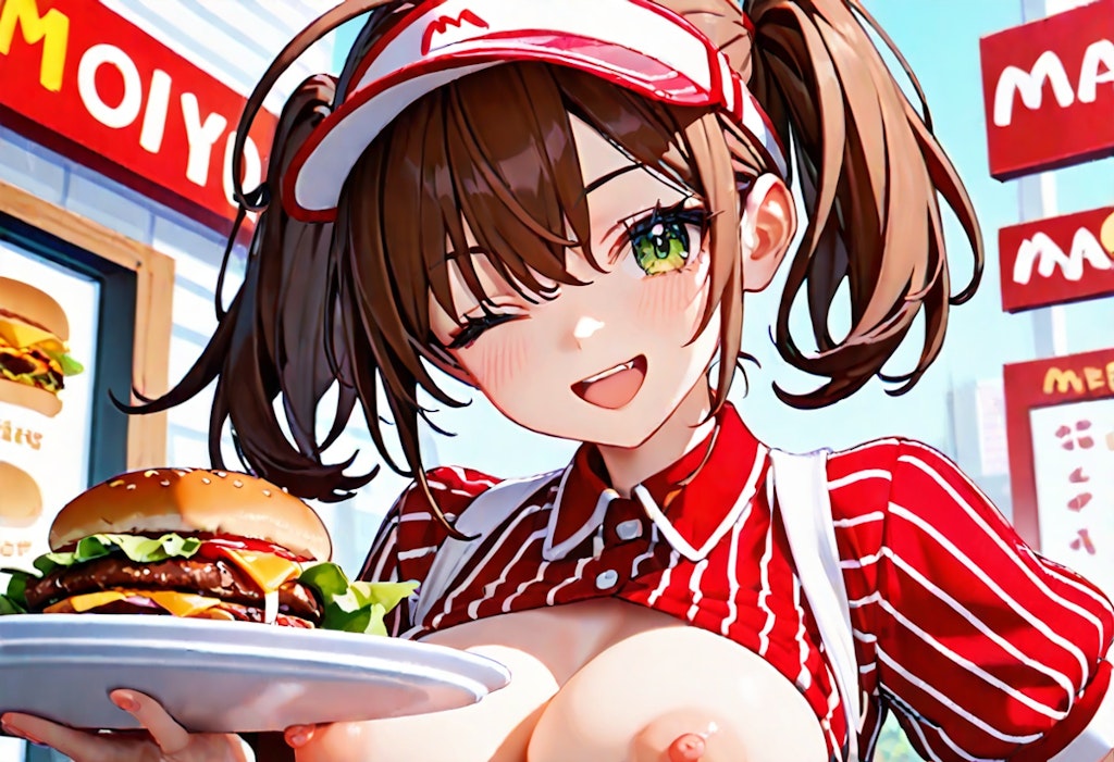 いまだけパイも付いてくるハンバーガー店