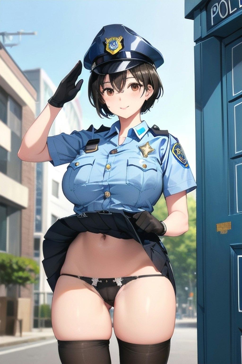 パンチラ敬礼