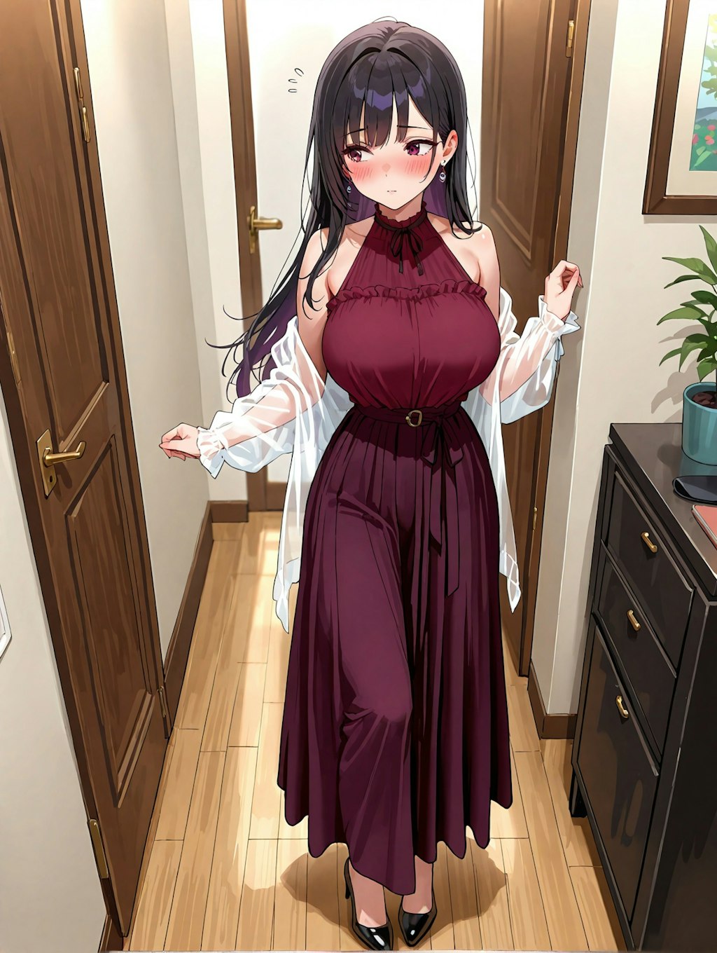 顔を赤くする涼音さん