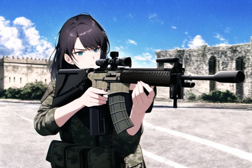 WAR SOLDIR GIRL 8 (aim and shoot)