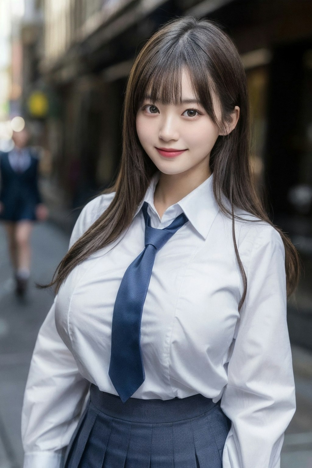 青いネクタイの制服