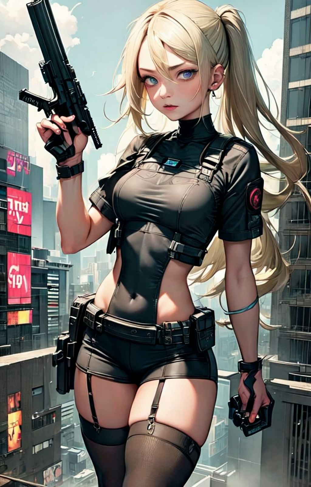 銃を持つ金髪少女