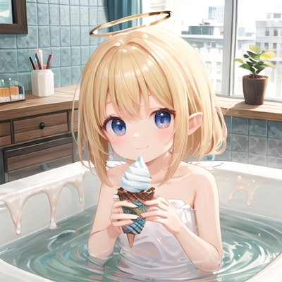 お風呂でソフトクリーム