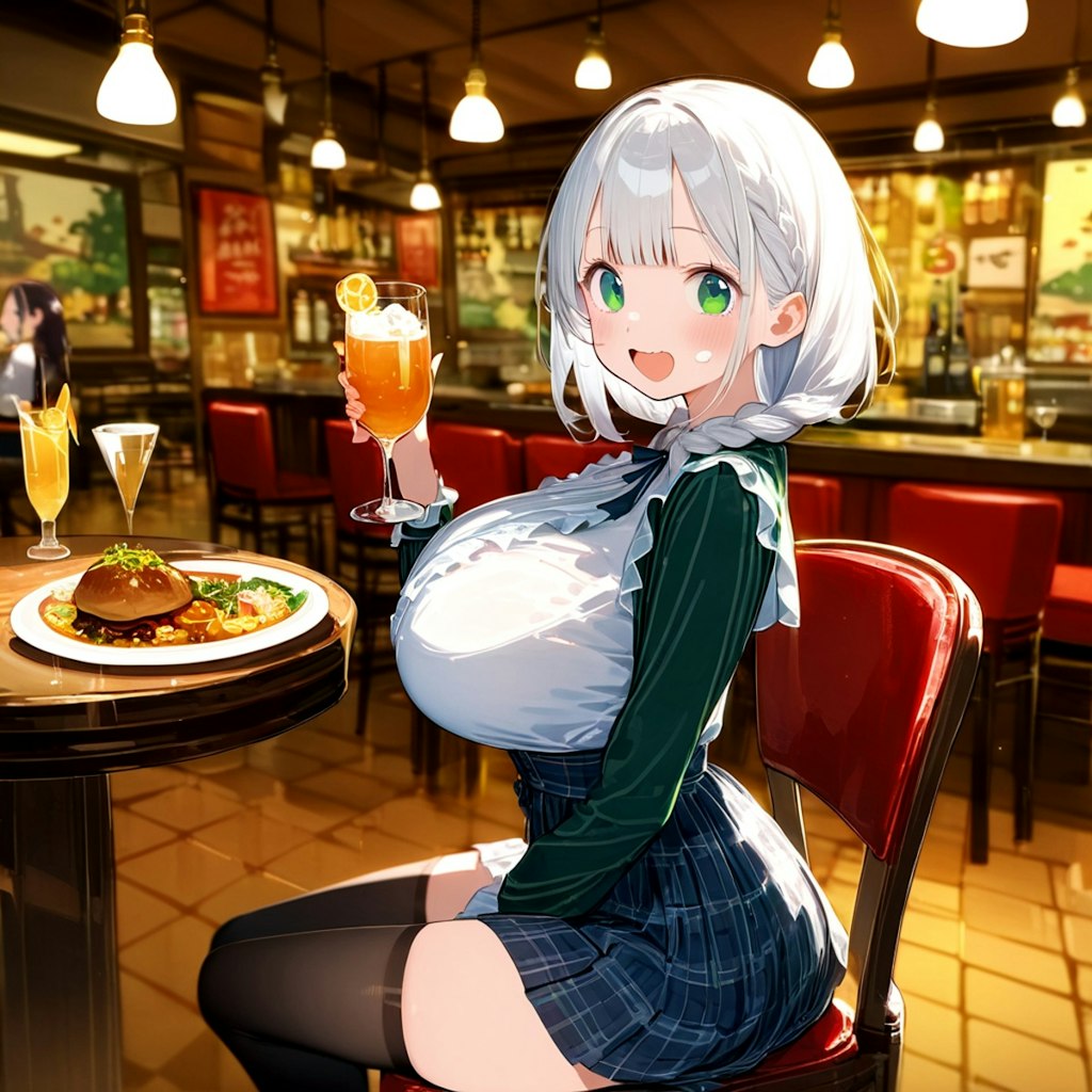 白髪の少女と喫茶店