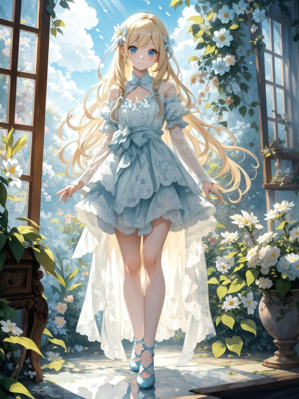 light blonde long hair girl