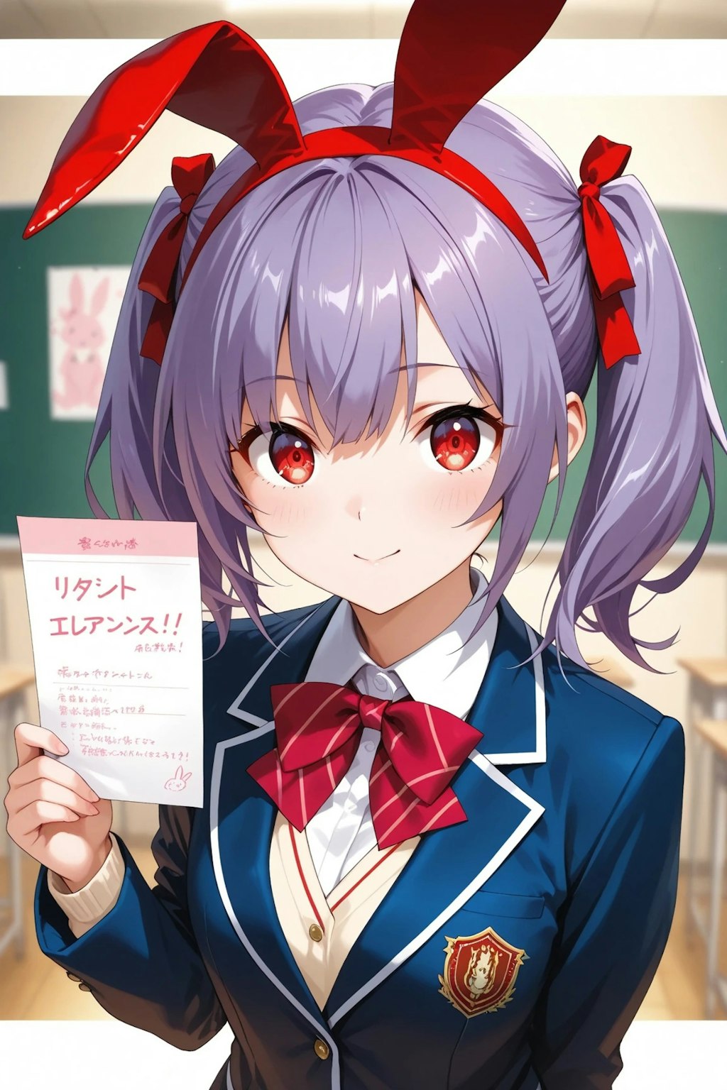似合ってますか？　うさ耳の梨子ちゃん