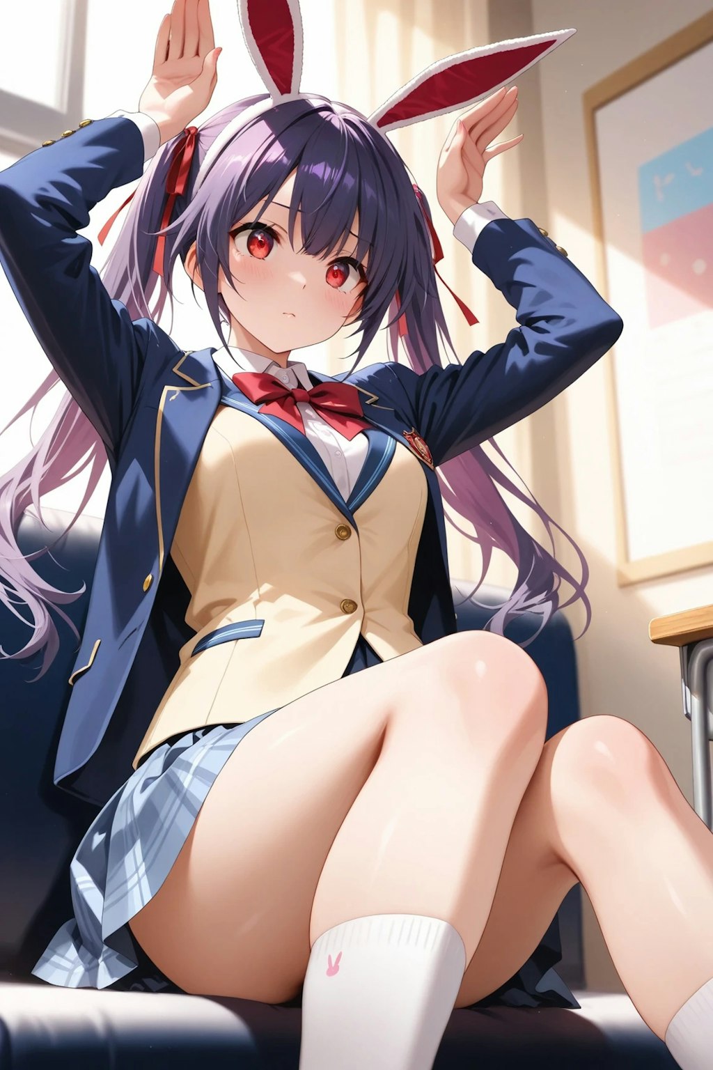 似合ってますか？　うさ耳の梨子ちゃん