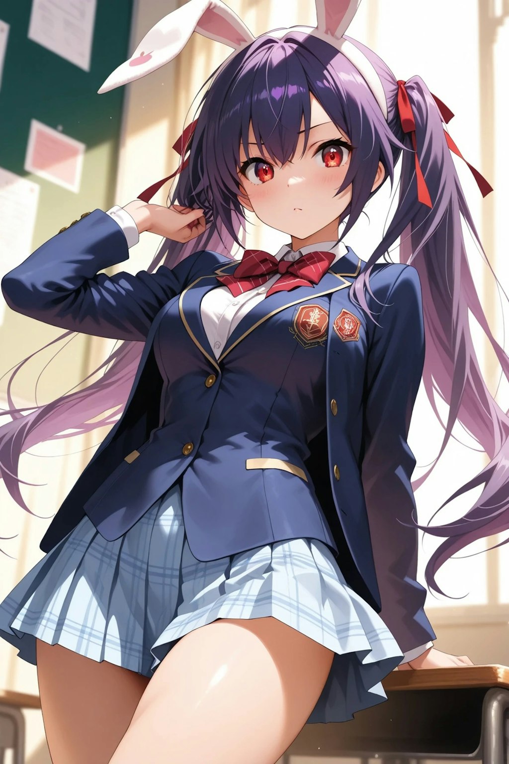 似合ってますか？　うさ耳の梨子ちゃん