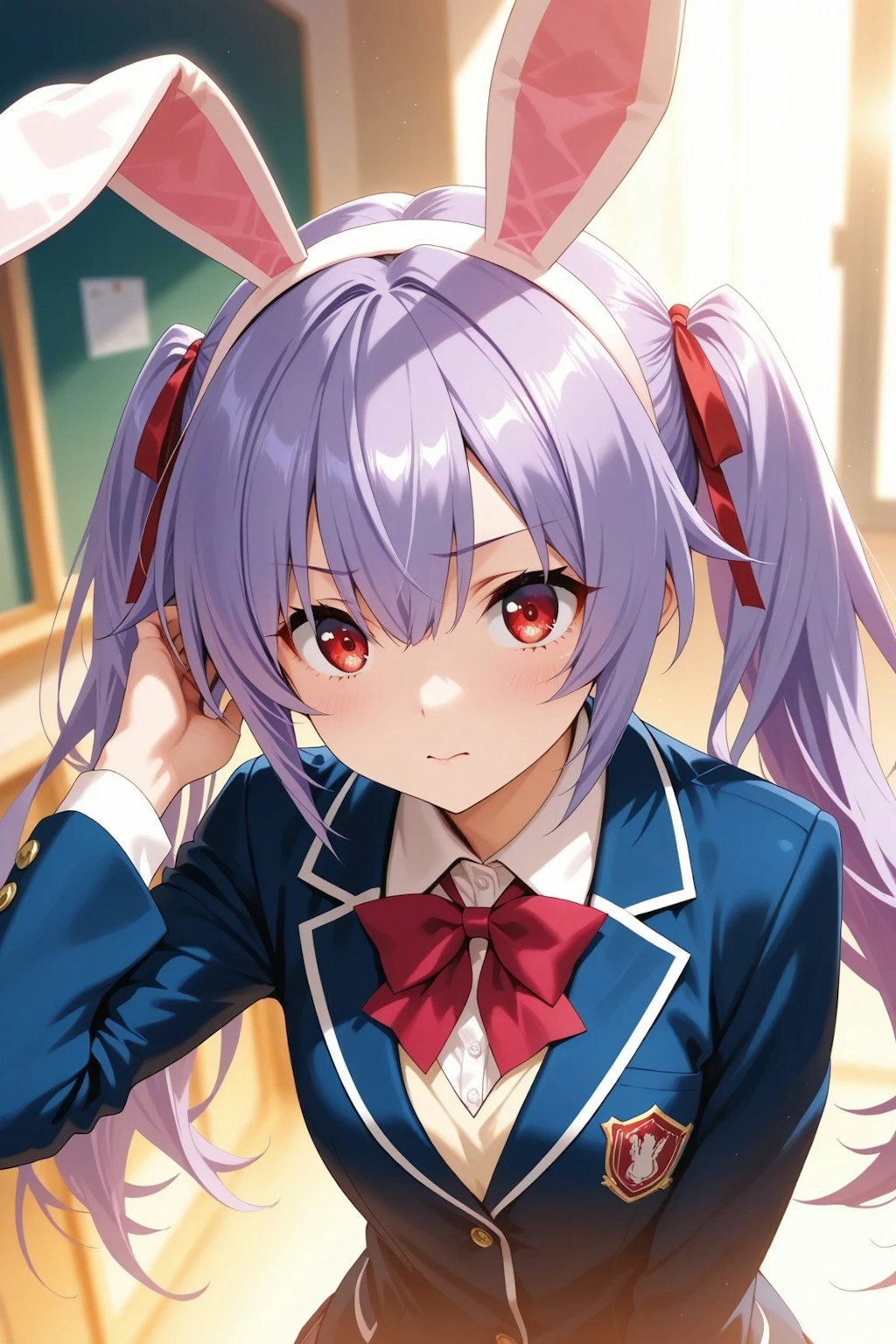 似合ってますか？　うさ耳の梨子ちゃん