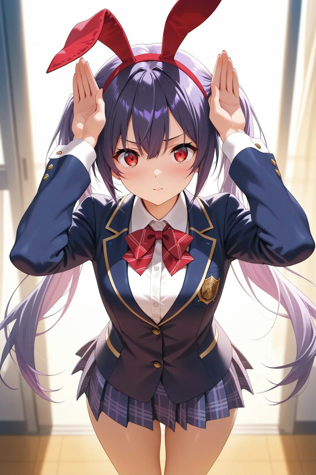 似合ってますか？　うさ耳の梨子ちゃん