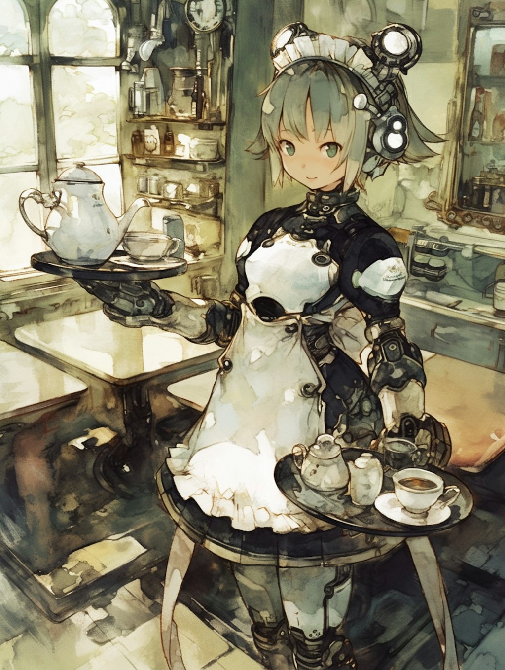 Robot maid girl