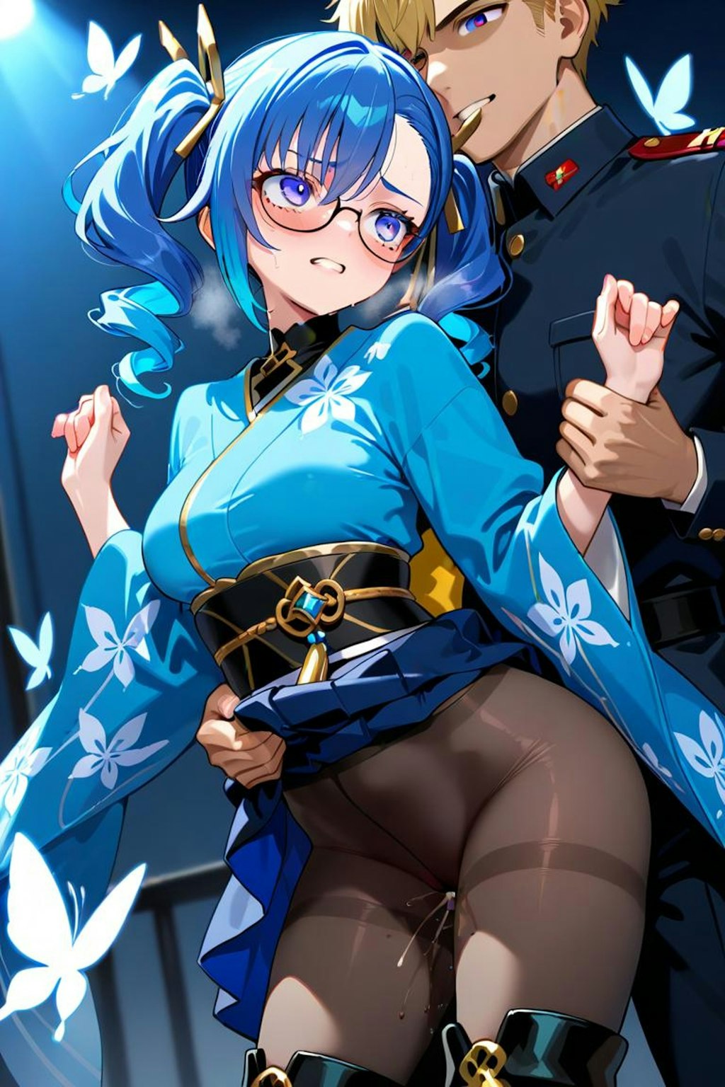 青髪縦ロール眼鏡ツインテちゃんの危機