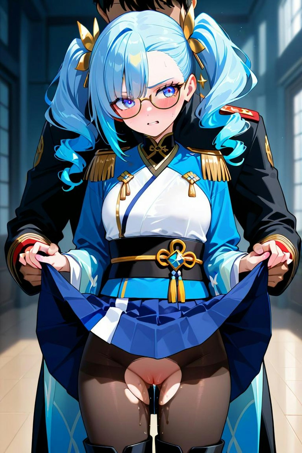 青髪縦ロール眼鏡ツインテちゃんの危機