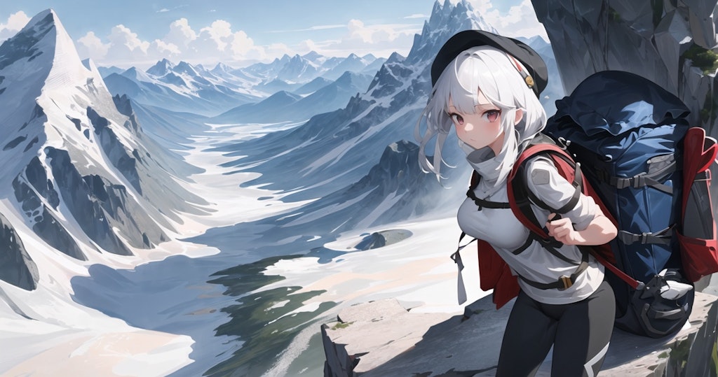 登山をする少女3